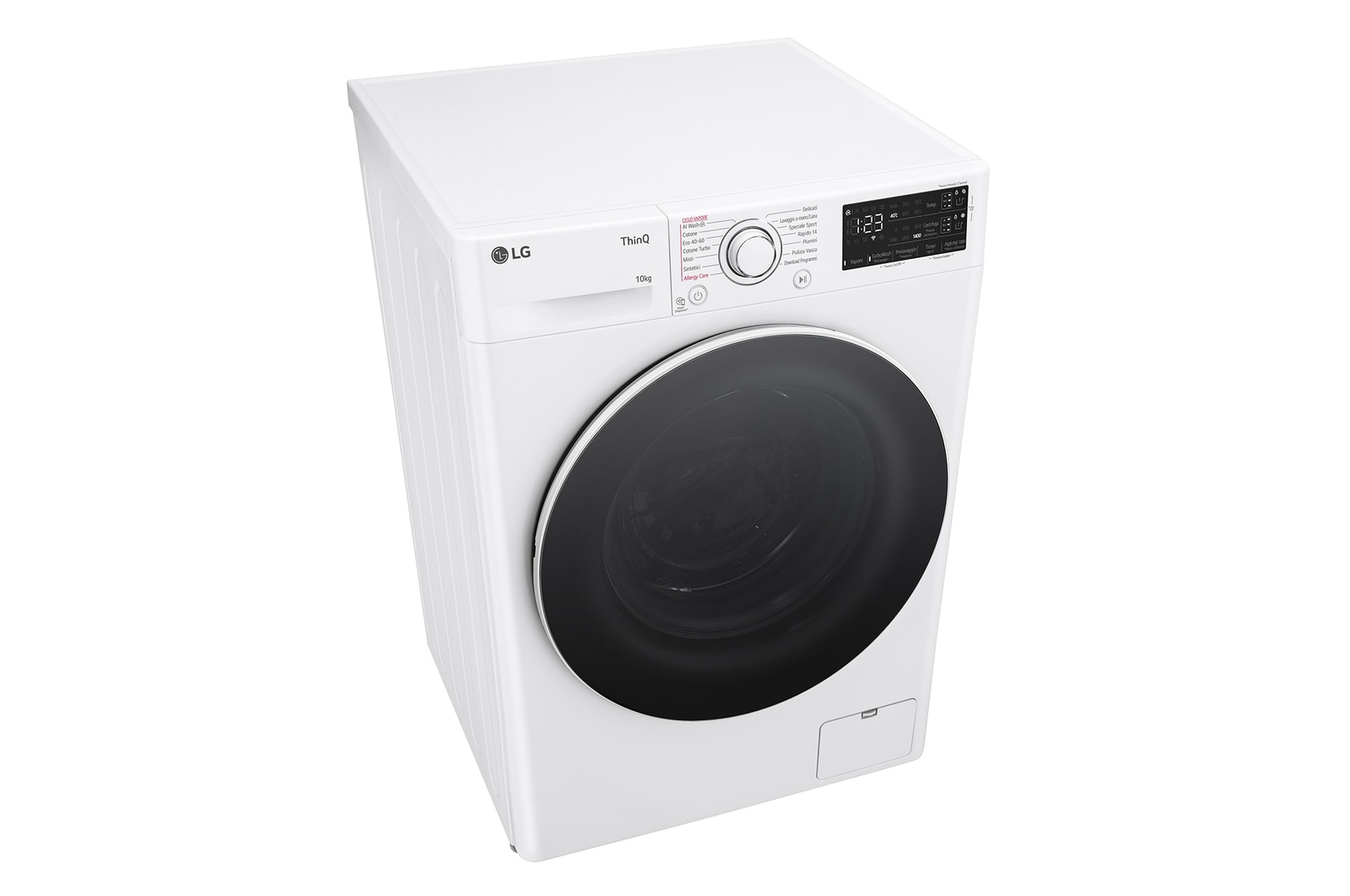 LG Offerta Kit Esclusivo: Lavatrice 10kg AI DD™ 1400 giri, Autodosaggio, Lavaggio a vapore + Asciugatrice 9kg Pompa di calore DUAL Inverter Eco Hybrid, Condensatore autopulente, F4R3710NSWW.RC90V9